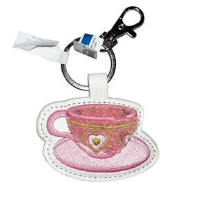 Disney Parks Alice in Wonderland Teacup Let's Go For A Spin Felt Vinyl Keychain